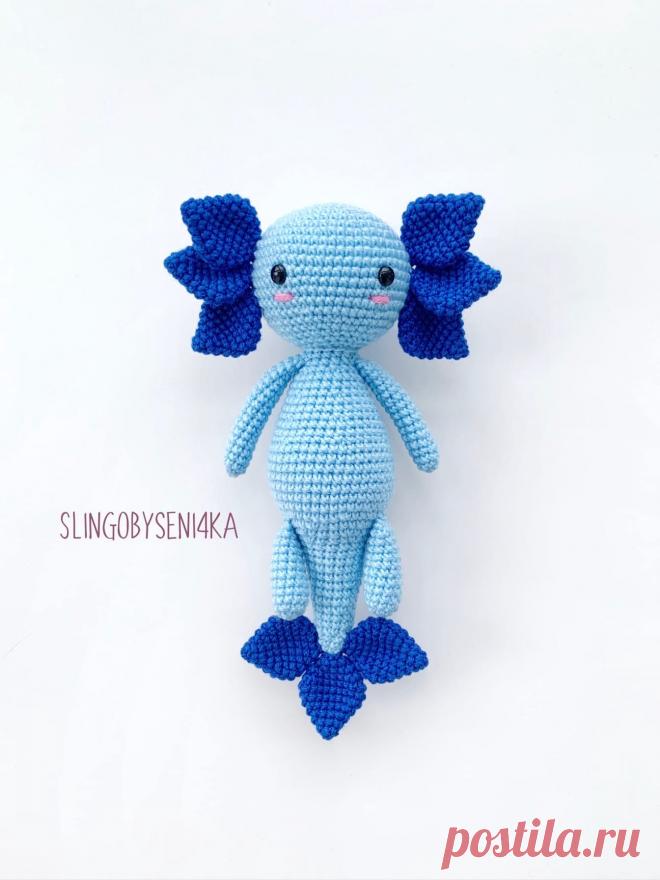 PDF Аксолотль Павел крючком. FREE crochet pattern; Аmigurumi toy patterns. Амигуруми схемы и описания на русском. Вязаные игрушки и поделки своими руками #amimore - аксолотль из обычной пряжи, амфибия.