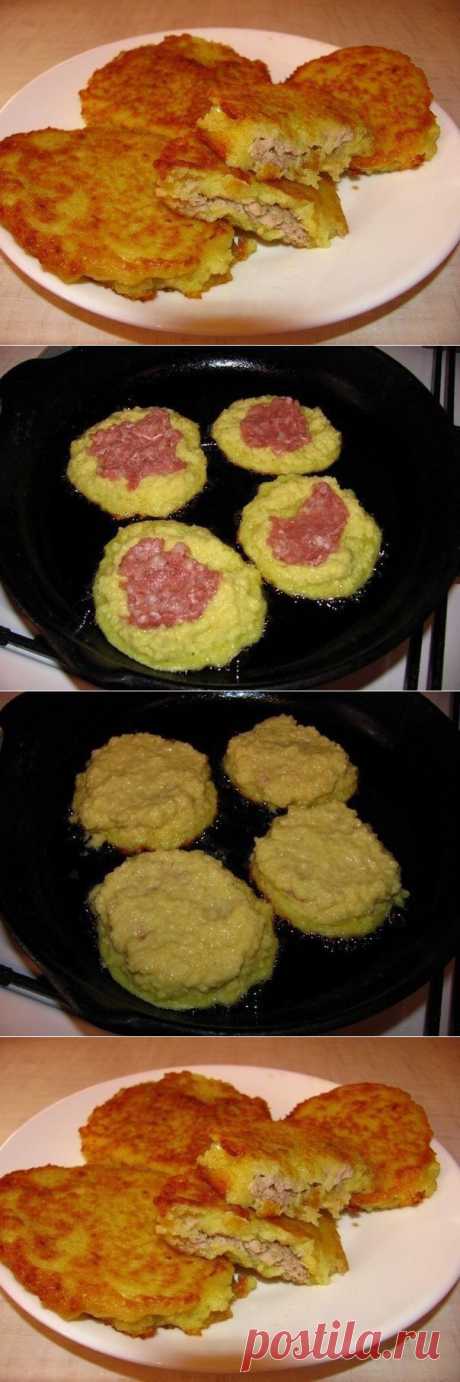 Деруны с мясом.