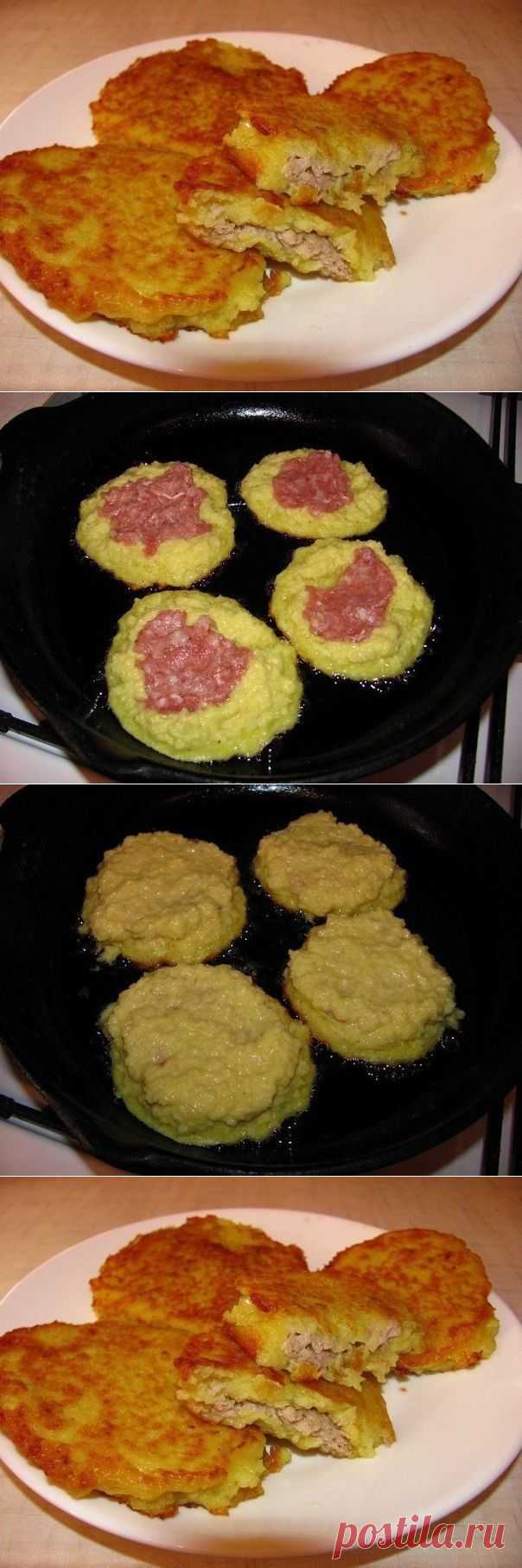 Деруны с мясом.