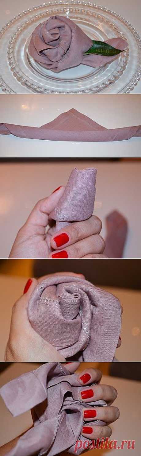 Роза из салфетки