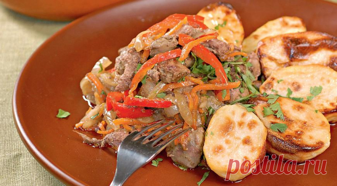 Тжвжик из говяжьей печенки с картофелем, пошаговый рецепт с фото