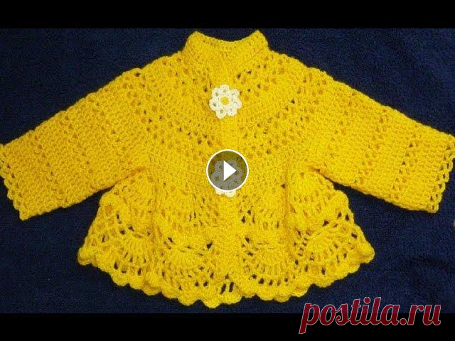 Платье крючком для малышки 3-6 месяцев.Вязание детям./crochet #Костюм_крючком.Вяжем #Платьице-кофточку для девочки 3-6 месяцев, связанное крючком №3, пряжа акрил, расход 100гр.#Вязание_крючком.Costume/Robe -veste...