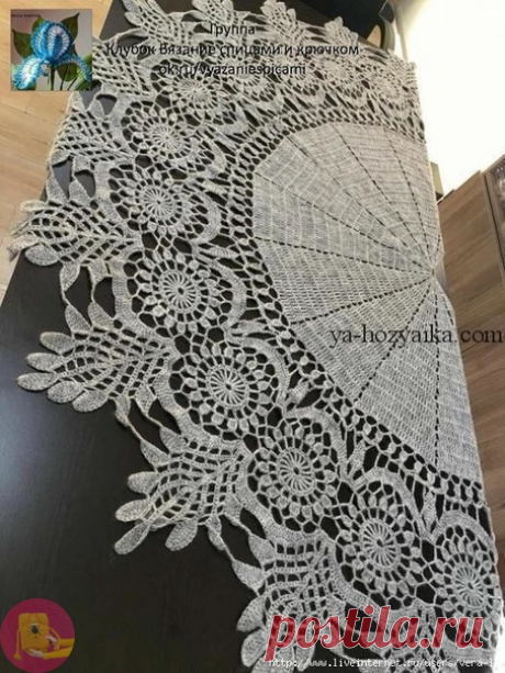 Очень красивая шаль крючком Скатерть по этому же принципу получится ничуть не менее восхитительной.