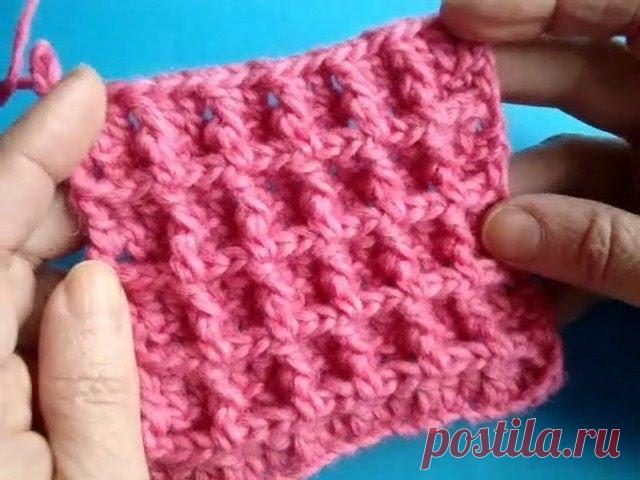Вафельный плед крючком. Видео МК. / knittingideas.ru