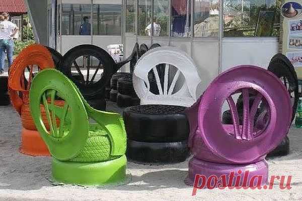 кресла из старых шин