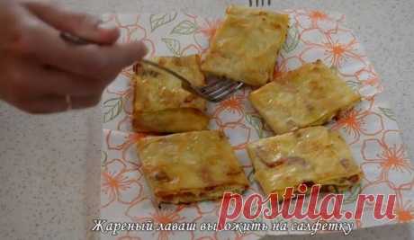 Как приготовить жареный лаваш с колбасой и сыром. - рецепт, ингредиенты и фотографии