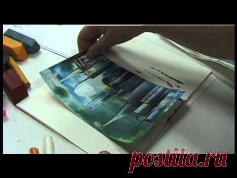 Городской пейзаж в технике энкаустика | 1001 поделка