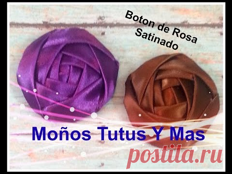 BOTON DE ROSA SATINADO Paso a Paso FOLDED SATIN ROSE BUD How To DIY Tutorial PAP Video 40 - YouTube