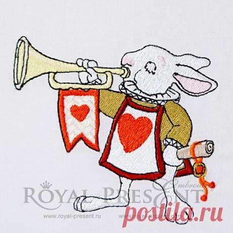 Дизайн для машинной вышивки Королевский Кролик трубач