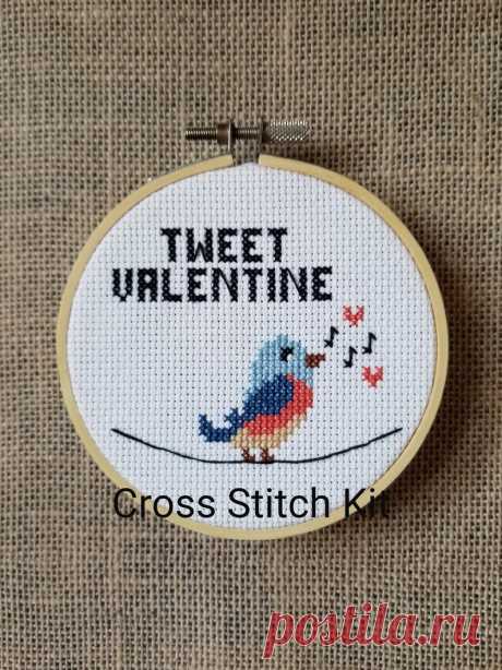 Counted Cross Stitch Kit Tweet Valentine - Etsy España