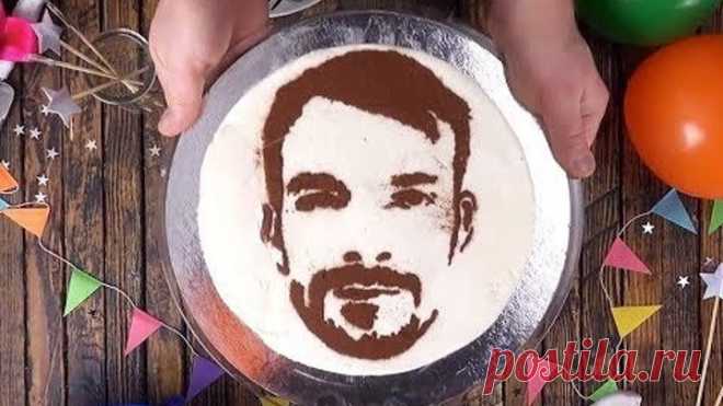 Для хозяюшек! Как нарисовать портрет именниника на торте!