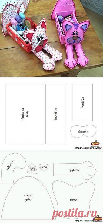 Как сделать органайзер для мелочей в виде кошек / Мастер-класс