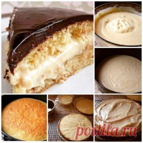 Бостонский кремовый торт
Это легкий и неимоверно воздушный десерт!
Ингредиенты:
Мука — 125 г
Яйцо — 4 шт.
Сахар — 150 г
Разрыхлитель — 1 ч. л.
Лимонный сок — 1 ч. л.
Растительное масло — 3 ст. л.
Сливки — 50 мл
Шоколад — 200 г
Для крема:
Молоко — 500 мл
Яйцо — 2 шт.
Сахар — 100 г
Крахмал — 30 г
Ваниль
Сливочное масло — 50 г
Приготовление:
1. Молоко вскипятить со стручком ванили. Яйца перемешать с сахаром и крахмалом. Аккуратно влить горячее молоко в яичную смесь, постоянно помешивая.
2. П