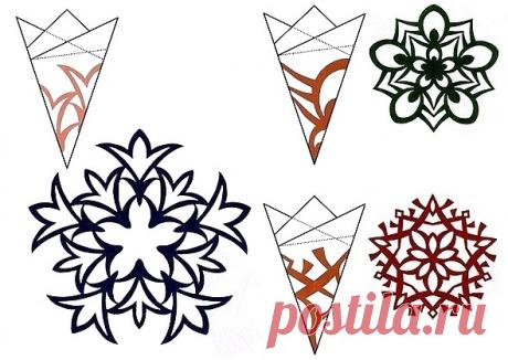 Новорічні сніжинки витинанки. Шаблони