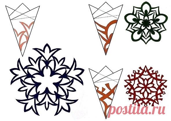 Новорічні сніжинки витинанки. Шаблони