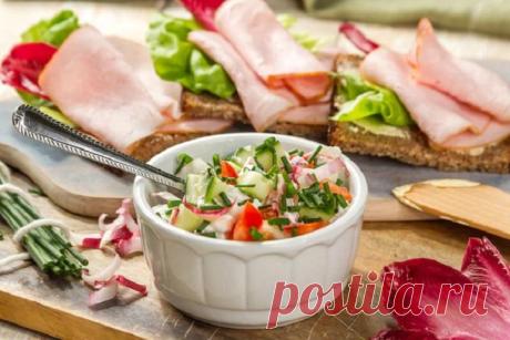Творожный салат с овощами и бутербродами – пошаговый рецепт с фото.