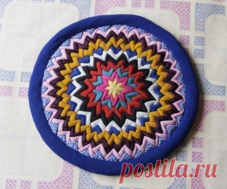 МК "Подставка под горячее из лоскутков"
