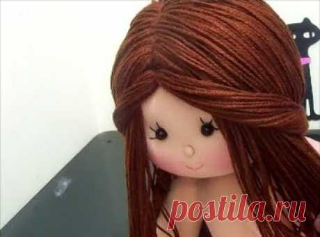Cabelo para boneca de pano /penteado fácil de fazer (lã) - Como Faço