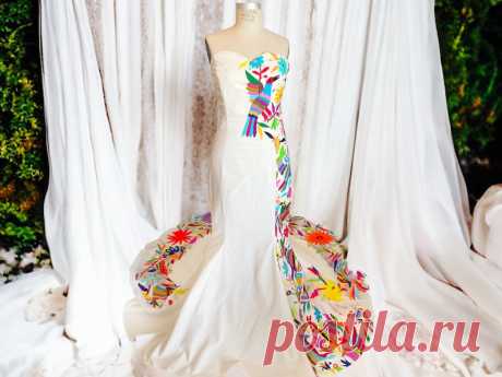 Impresionantemente Vestido blanco Novia Otomi Blanco con - Etsy Chile