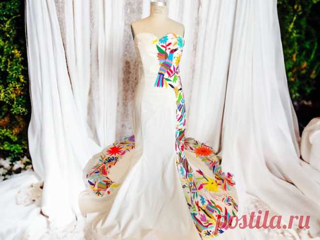 Impresionantemente Vestido blanco Novia Otomi Blanco con - Etsy Chile