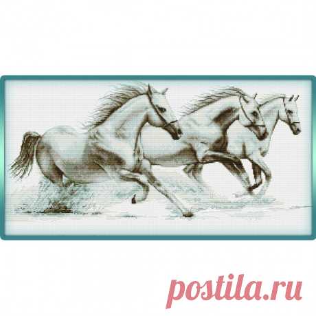 Картина крестиком "Лошадиная сила"