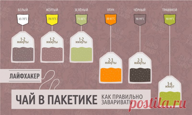 ИНФОГРАФИКА: Как надо заваривать чай в пакетиках