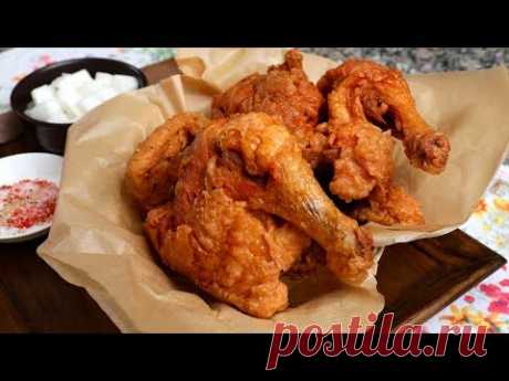 Жареная курица по-корейски в ярмарочном стиле  (Sijang-tongdak: Market fried chicken) 시장통닭