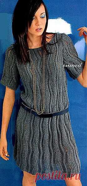 Вязание платье спицами