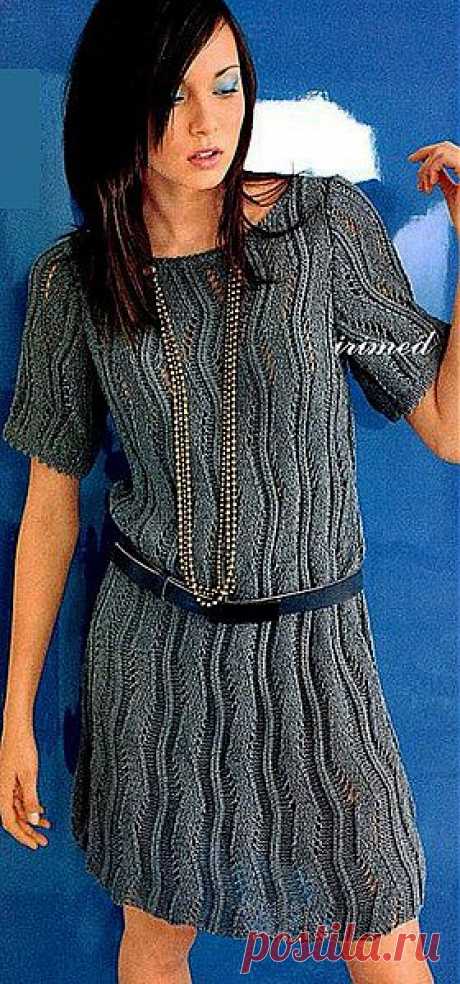 Вязание платье спицами