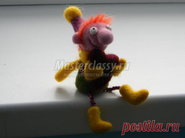 Поделка в технике смешанного валяния «От сердца к сердцу» на день Святого Валентина. Мастер класс с пошаговым фото