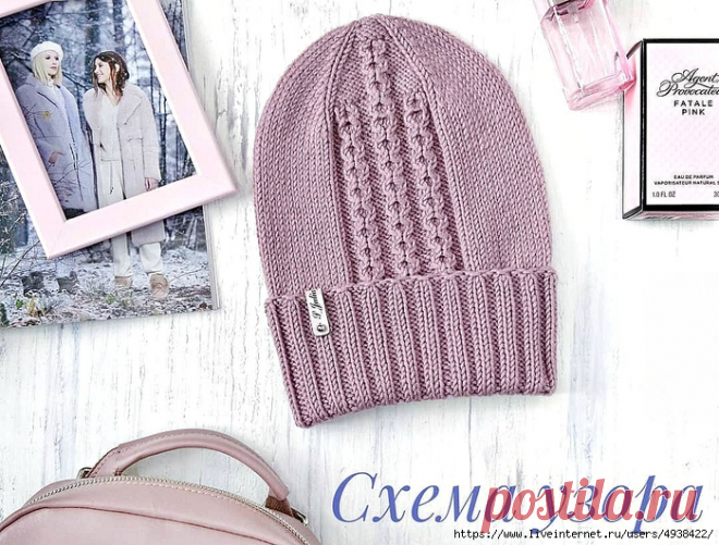 Схема узора для женской шапочки.