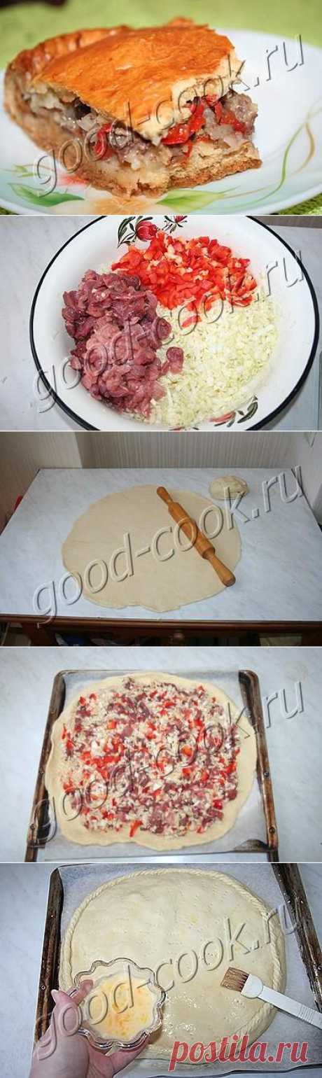 Хорошая кухня - пирог с мясом, капустой и болгарским перцем. Кулинарная книга рецептов. Салаты, выпечка.