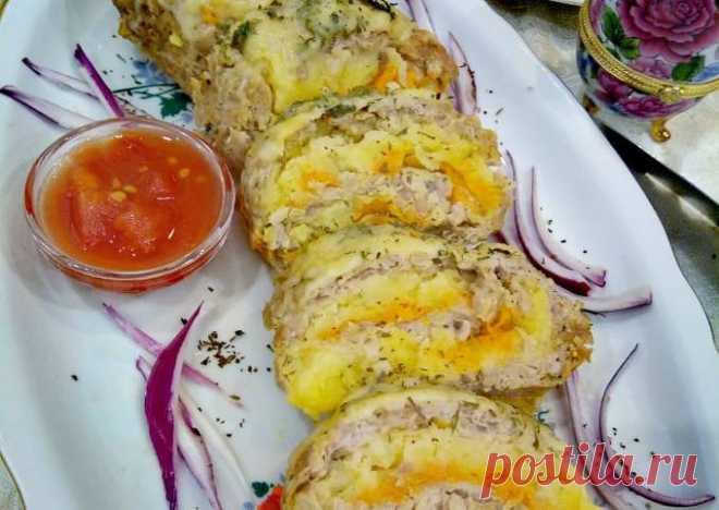 (6) Мясной рулет из фарша с картофельным пюре - пошаговый рецепт с фото. Автор рецепта Ирина Семененко . - Cookpad