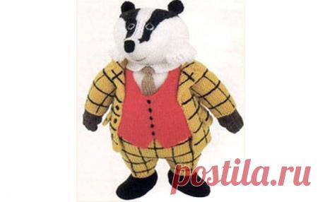 Вязаный Барсук. Спицами. Описание