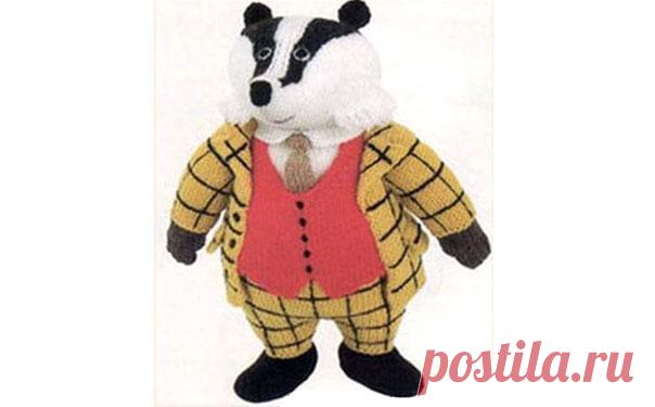 Вязаный Барсук. Спицами. Описание