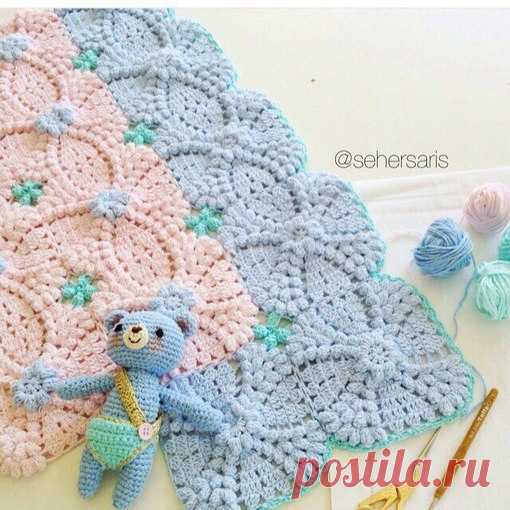 #Вязание_крючком@rucodelieplus

Плед для новорожденных