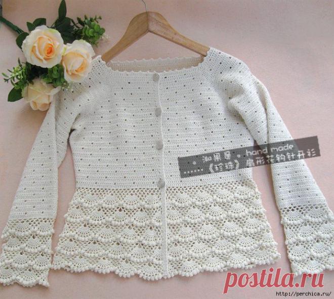 Женский жакет с веерками.