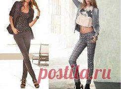 Узкие брюки в джинсовом стиле