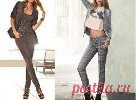 Узкие брюки в джинсовом стиле