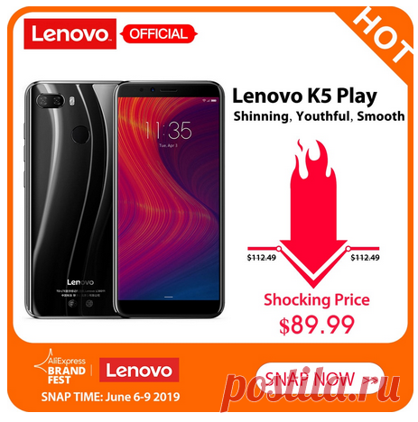 Восьмиядерный Lenovo K5 Play 3 GB 32 GB Face ID 4G мобильный телефон 5,7 дюймов