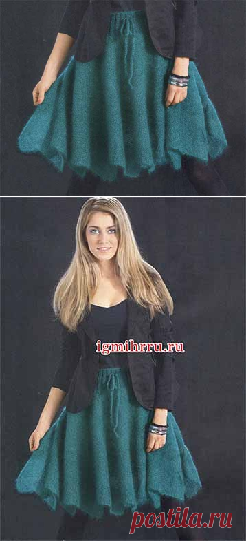 Мохеровая юбка струящейся формы — HandMade