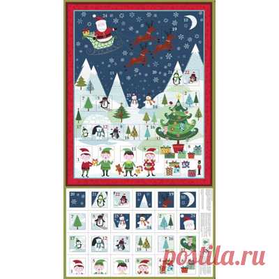 MO Frosty Advent Calendar Panel 60cm  Sold in multiples of 0.6 metre Content: 100% cotton, quilting weight 60cm x 110cm panel complete with instructions