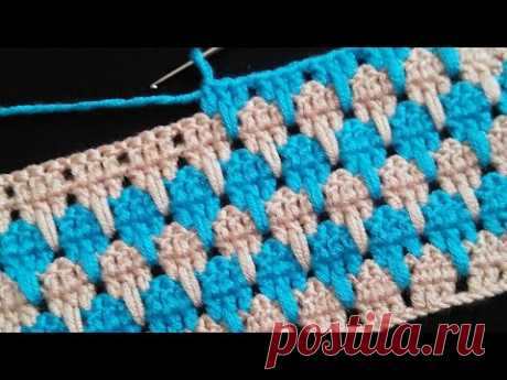 İki renkli battaniye &amp; çanta örgü #dıy #knitting #örgümodeli