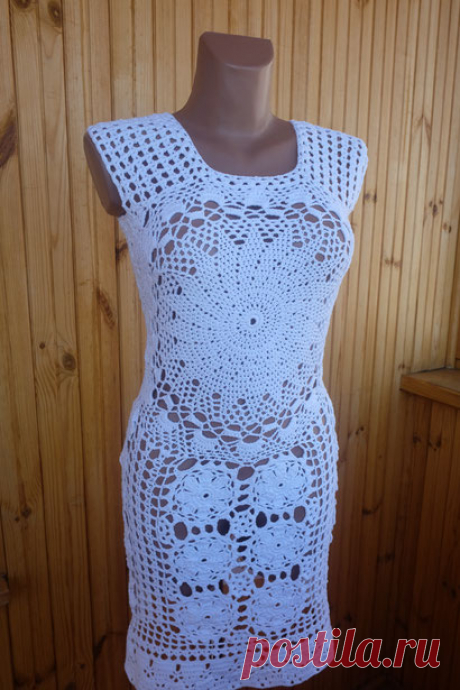 пляжное платье вязаное крючком