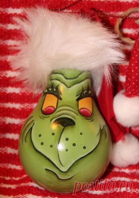 grinch lightbulb ornament