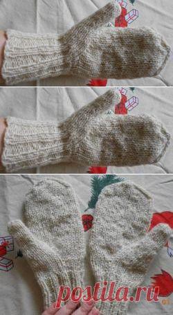 Варежки простые теплые повседневные