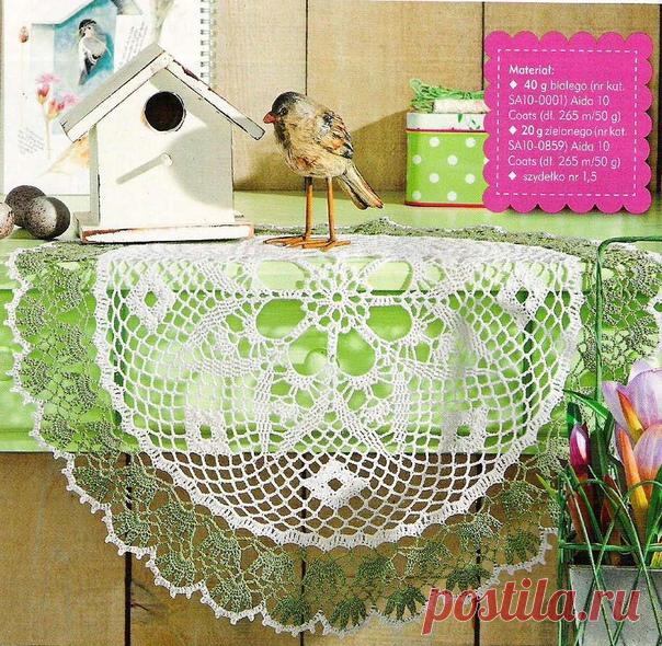 Ажурная салфетка крючком.
#вязание #вязание_крючком #салфетка_крючком #схема_крючком