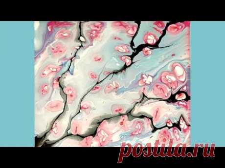 (7) Sakura - Easy DIY Cherry Blossoms Fluid Acrylic Painting Technique - YouTube