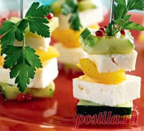 Башенки из огурцов и сладких перцев, закуска. Пошаговый рецепт с фото