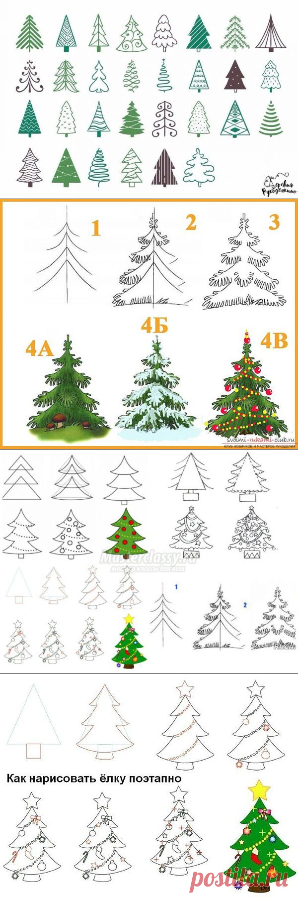 30 вариантов как нарисовать ёлку — Сделай сам, идеи для творчества - DIY Ideas